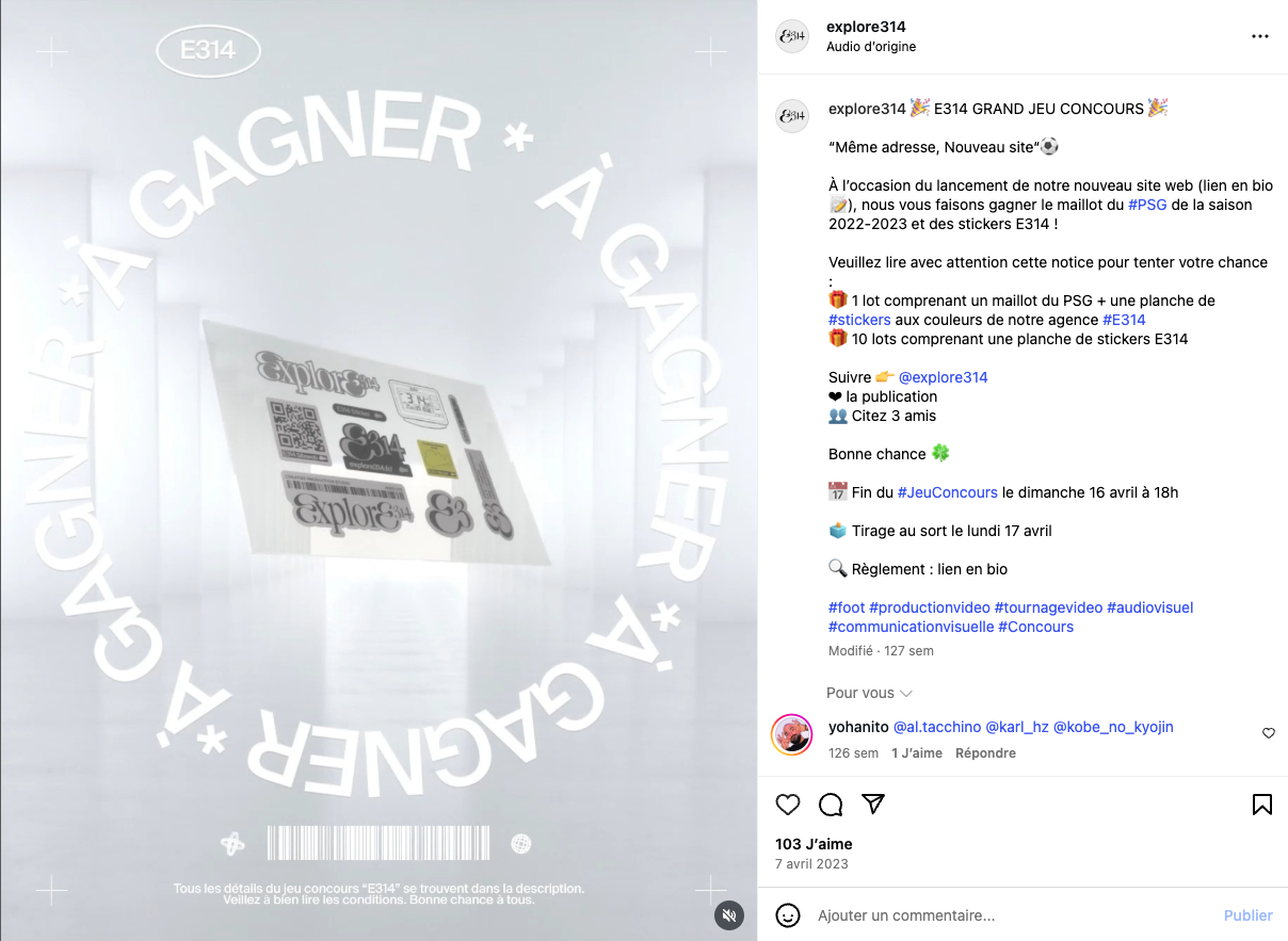 Explore314 jeu concours